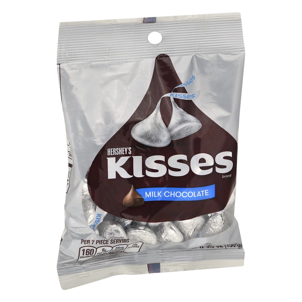 slide 3 of 9, Hershey's KISSES Milk Chocolate Candy, Individually Wrapped, Gluten Free, 5.3 oz, Bag, 5.3 oz