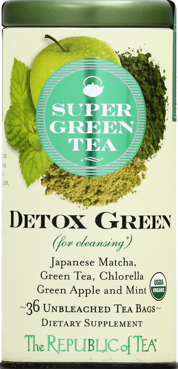 slide 6 of 9, The Republic of Tea Republic Spirit Blends Organic Detox Green, 36 ct