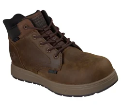 Skechers Work Safety Composite Toe Cliff, Brown, Size 14