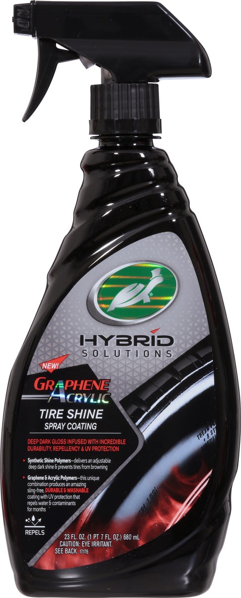 slide 11 of 13, Turtle Wax Hybrid Solutions Graphene Acrylic Tire Shine Spray, 23 fl oz