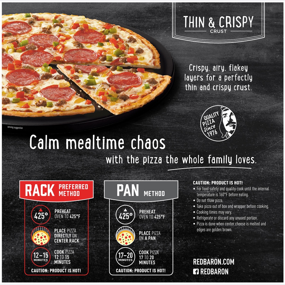 slide 6 of 9, Red Baron Thin & Crispy Supreme Pizza, 17.46 oz