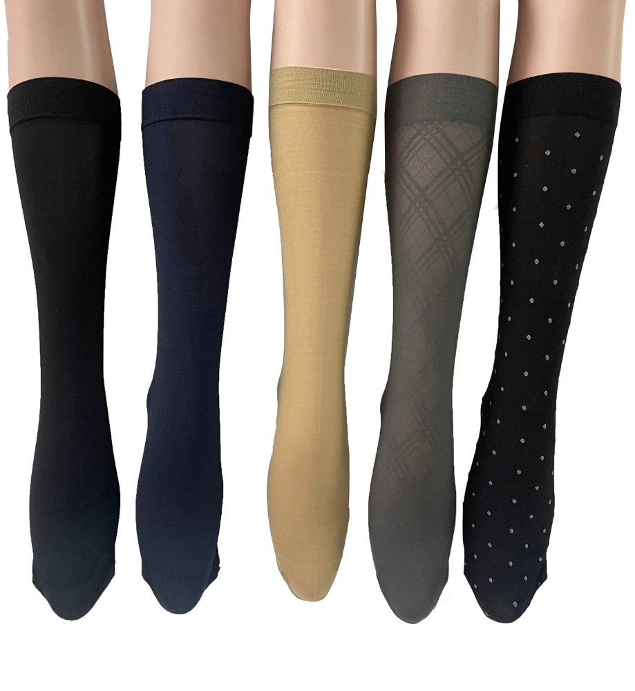 slide 2 of 2, Legale Fashion Pattern Trouser Socks, 5 ct