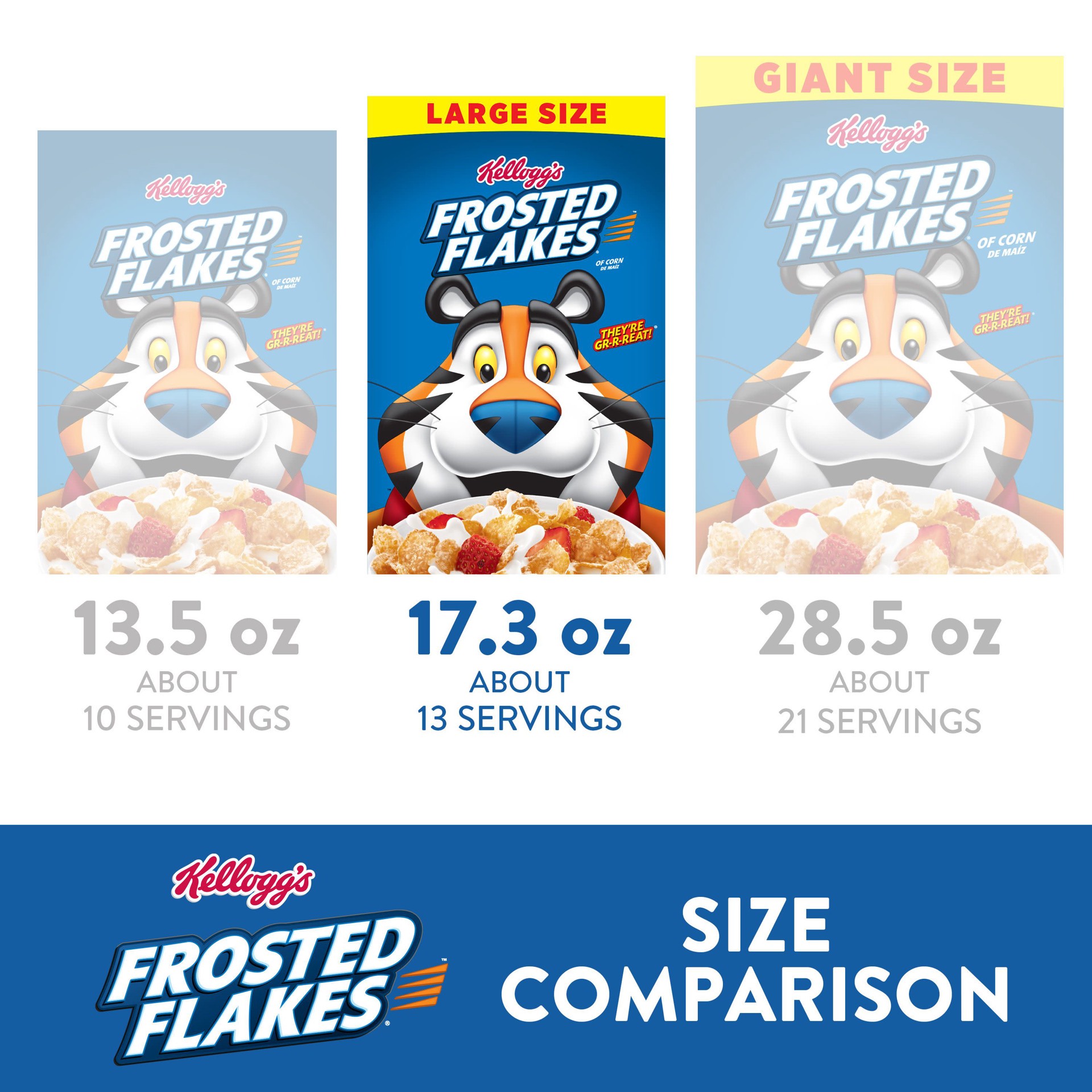slide 2 of 5, Frosted Flakes Kellogg's Frosted Flakes Breakfast Cereal Original, 17.3 oz, 17.3 oz