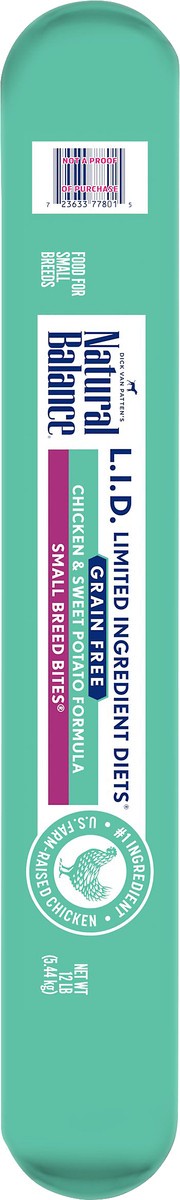 slide 2 of 5, Natural Balance L.I.D. Limited Ingredient Diets Grain Free Small Breed Bites Chicken & Sweet Potato Formula Dog Food 12 lb, 12 lb