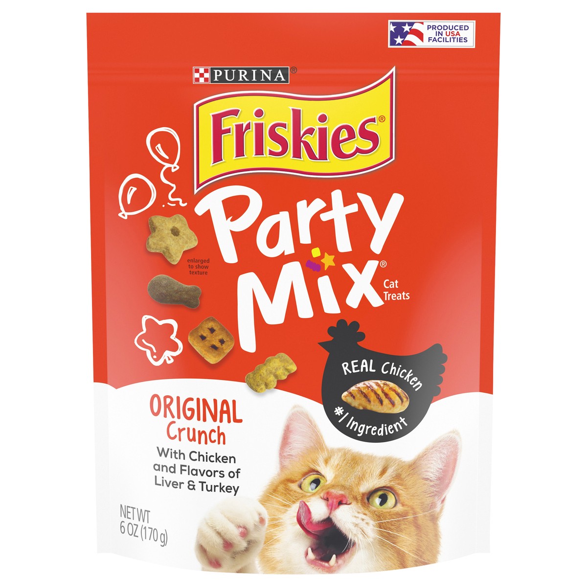 slide 1 of 9, Friskies Purina Friskies Cat Treats, Party Mix Original Crunch, 6 oz