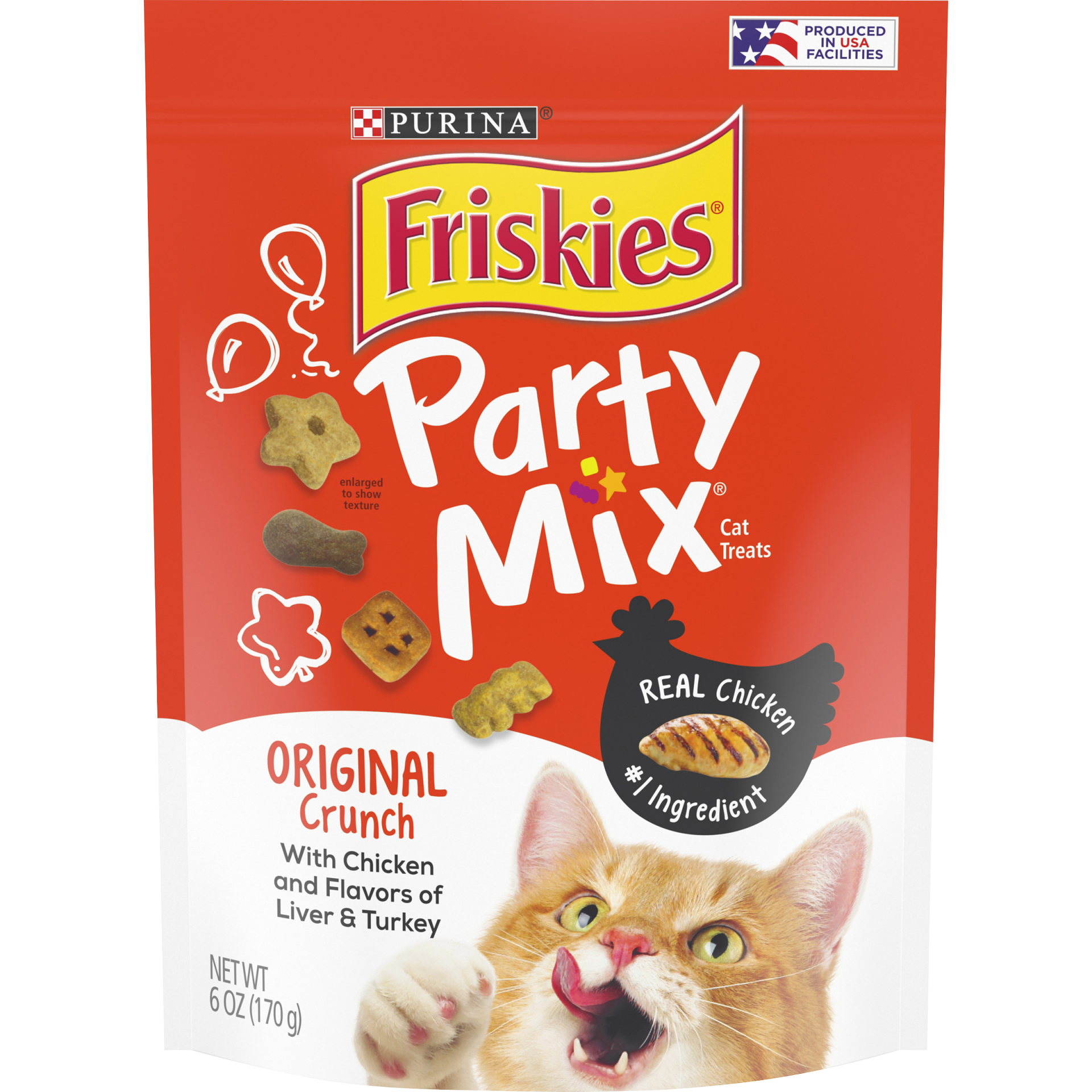 slide 1 of 1, Friskies Party Mix Original Crunch Cat Treats, 6 oz