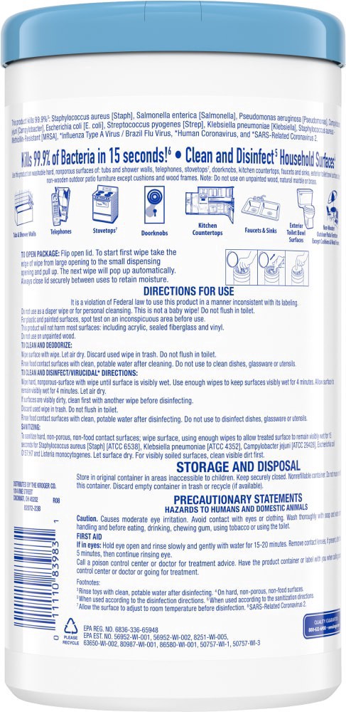slide 4 of 4, Kroger Home Sense Fresh Scent Disinfecting Wipes, 75 ct