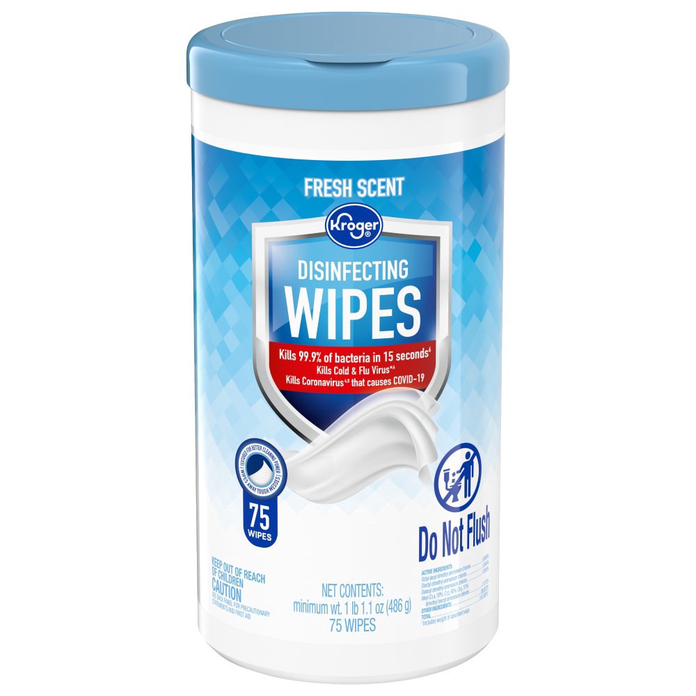 slide 3 of 4, Kroger Home Sense Fresh Scent Disinfecting Wipes, 75 ct