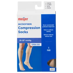 Meijer Microfiber Compression Socks, Beige, Xl, 1 Pr