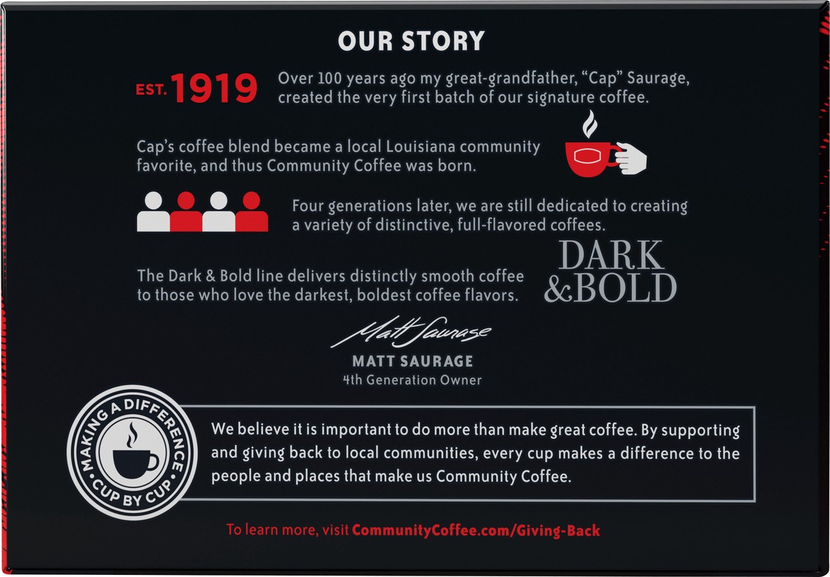 slide 7 of 11, Community Coffee Coffee, Espresso Roast, Dark & Bold, K-Cup Pods, 12 ct