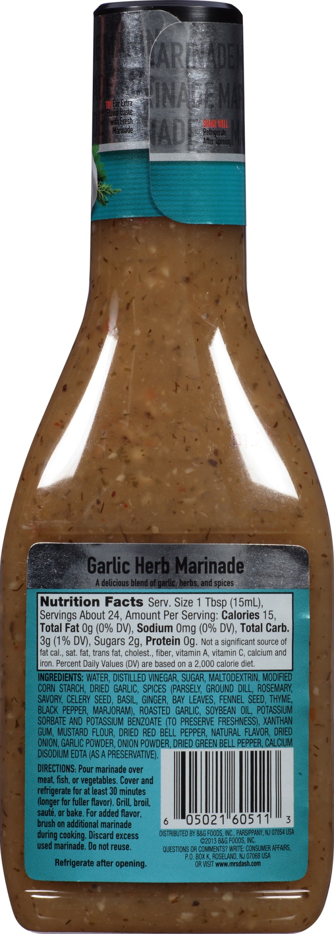 Case of 6 Mrs. Dash Garlic Herb Salt Free Marinade