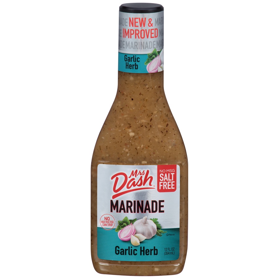 slide 1 of 8, Mrs. Dash Salt Free Garlic Herb Marinade, 12 oz