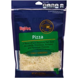 Hy-vee Pizza A Blend Of Low-moisture Part-skim Mozzarella, Provolone, Romano And Parmesan Finely Shredded Cheeses
