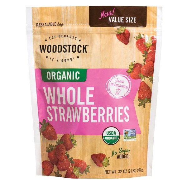 slide 1 of 1, Woodstock Organic Value Size Whole Strawberries 32 oz, 32 oz