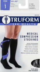 TRUFORM Large Black Firm Medical Compression Below Knee Stockings - 1 Pair