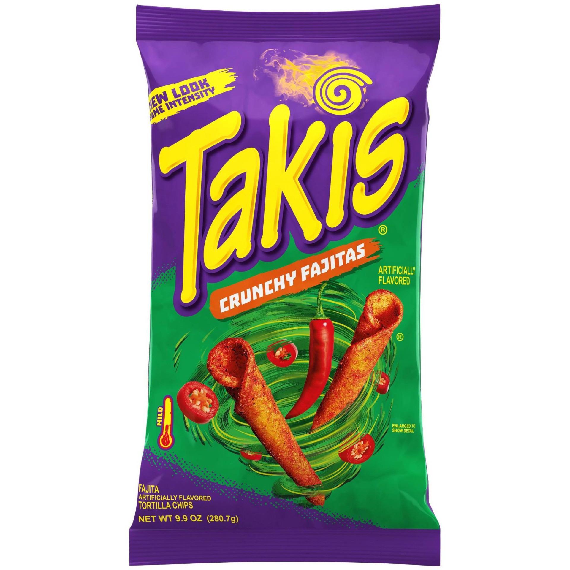 slide 1 of 7, Barcel Takis Rolled Crunchy Fajitas Tortilla Chips, 9.9 oz