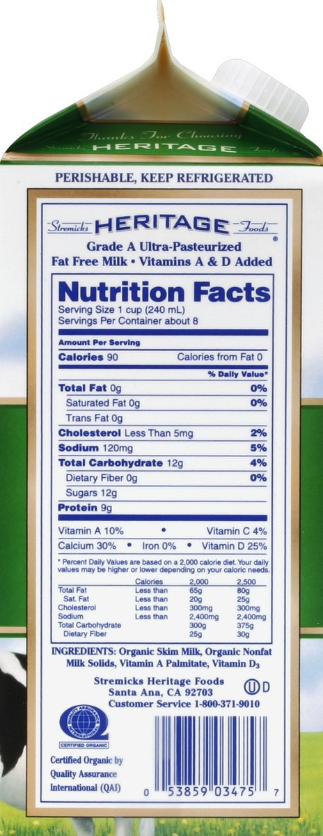 slide 3 of 4, Heritage Store Milk 0.5 gl, 1/2 gal