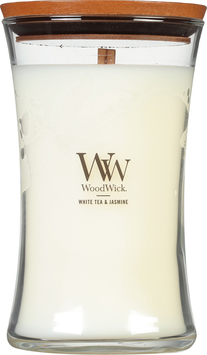 slide 4 of 9, WoodWick White Tea & Jasmine Candle 21.5 oz, 17.2 oz