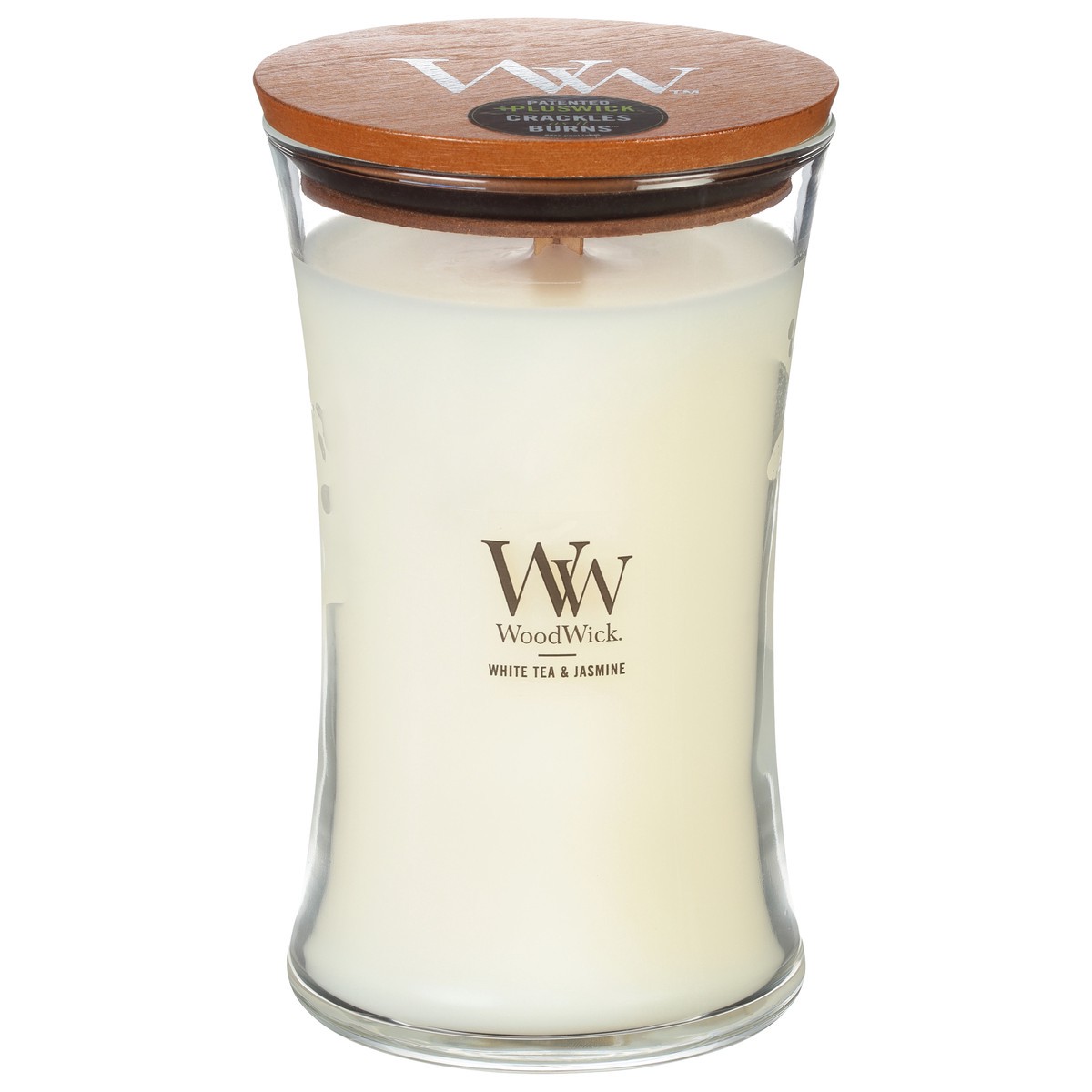 slide 1 of 9, WoodWick White Tea & Jasmine Candle 21.5 oz, 17.2 oz