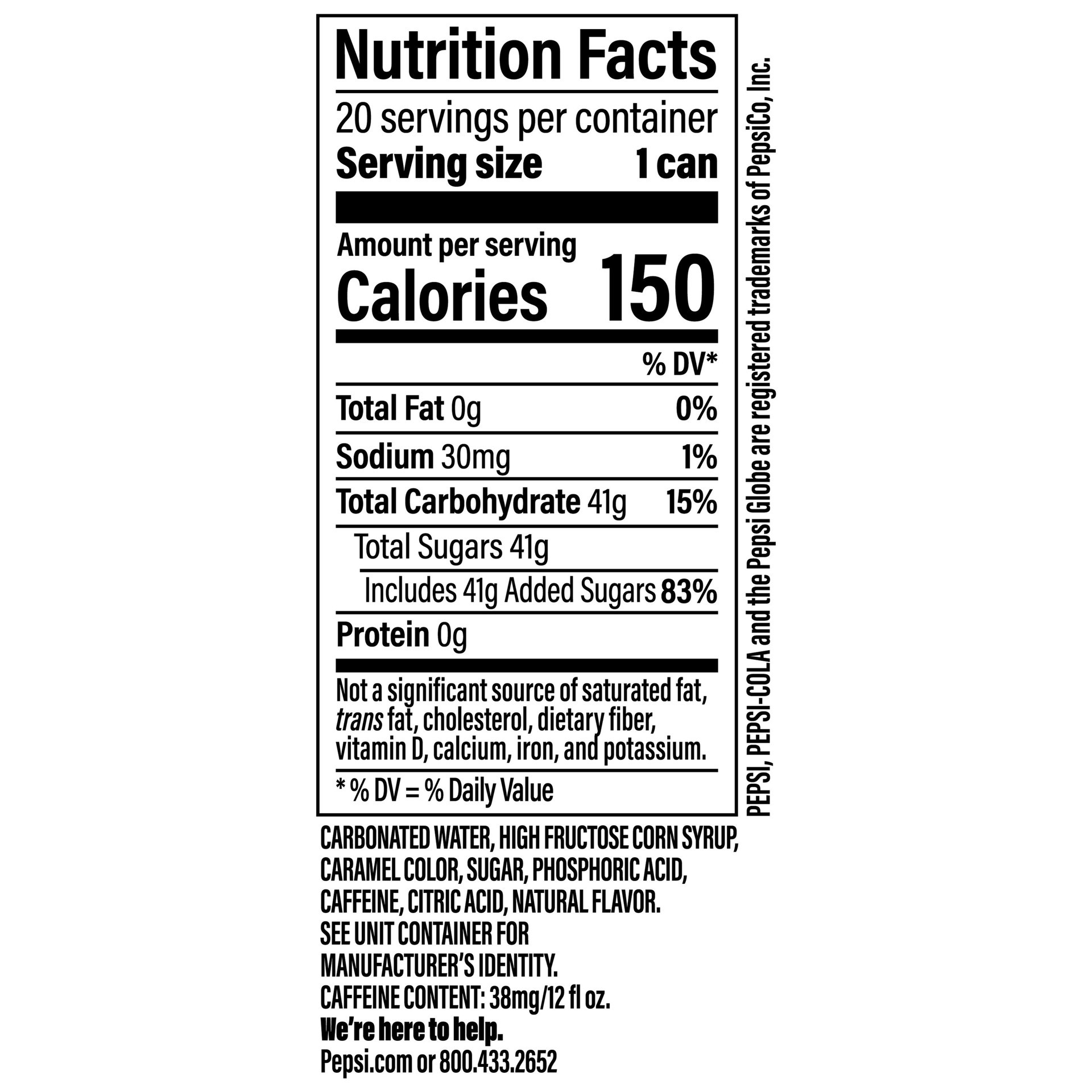 slide 4 of 5, Pepsi Soda Cola 12 Fl Oz 20 Count, 20 ct; 12 fl oz