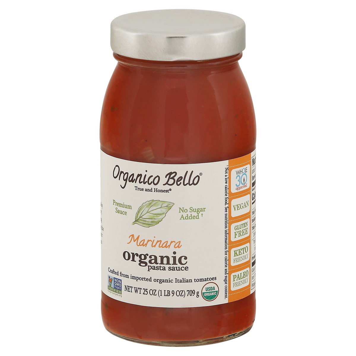 slide 7 of 11, Organico Bello Premium Organic Marinara Pasta Sauce 25 oz, 25 oz