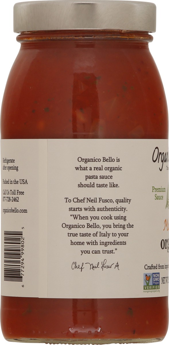 slide 4 of 11, Organico Bello Premium Organic Marinara Pasta Sauce 25 oz, 25 oz