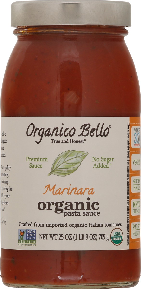 slide 5 of 11, Organico Bello Premium Organic Marinara Pasta Sauce 25 oz, 25 oz