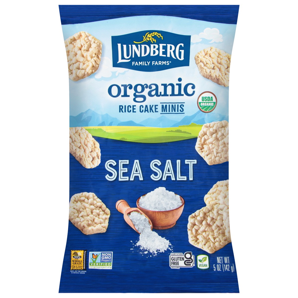 slide 1 of 9, Lundberg Organic Sea Salt Mini Rice Cakes, 5 oz