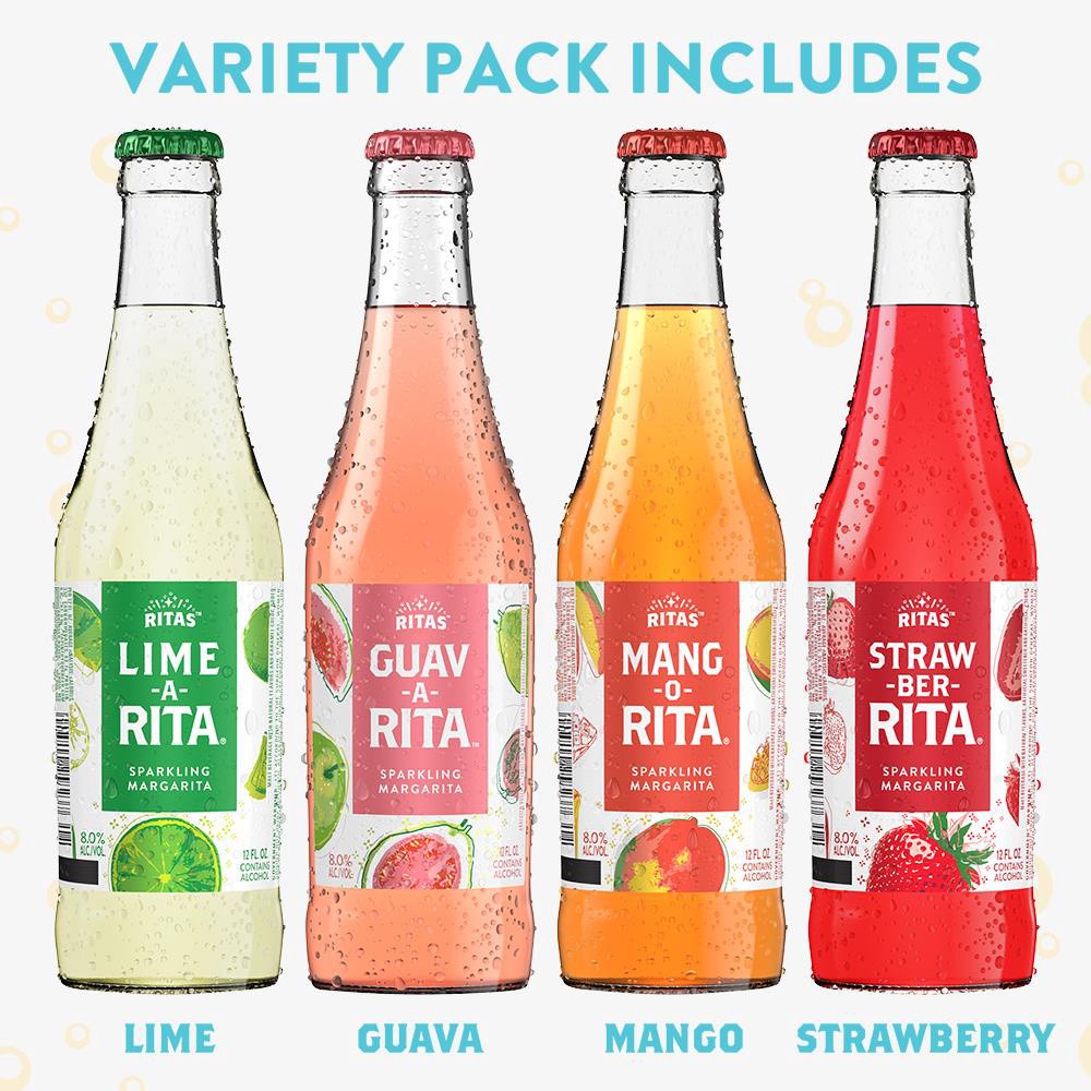 slide 3 of 9, RITAS Margs Sparkling Margaritas Variety Pack, 12 Pack, 12 FL OZ Bottles, 12 ct