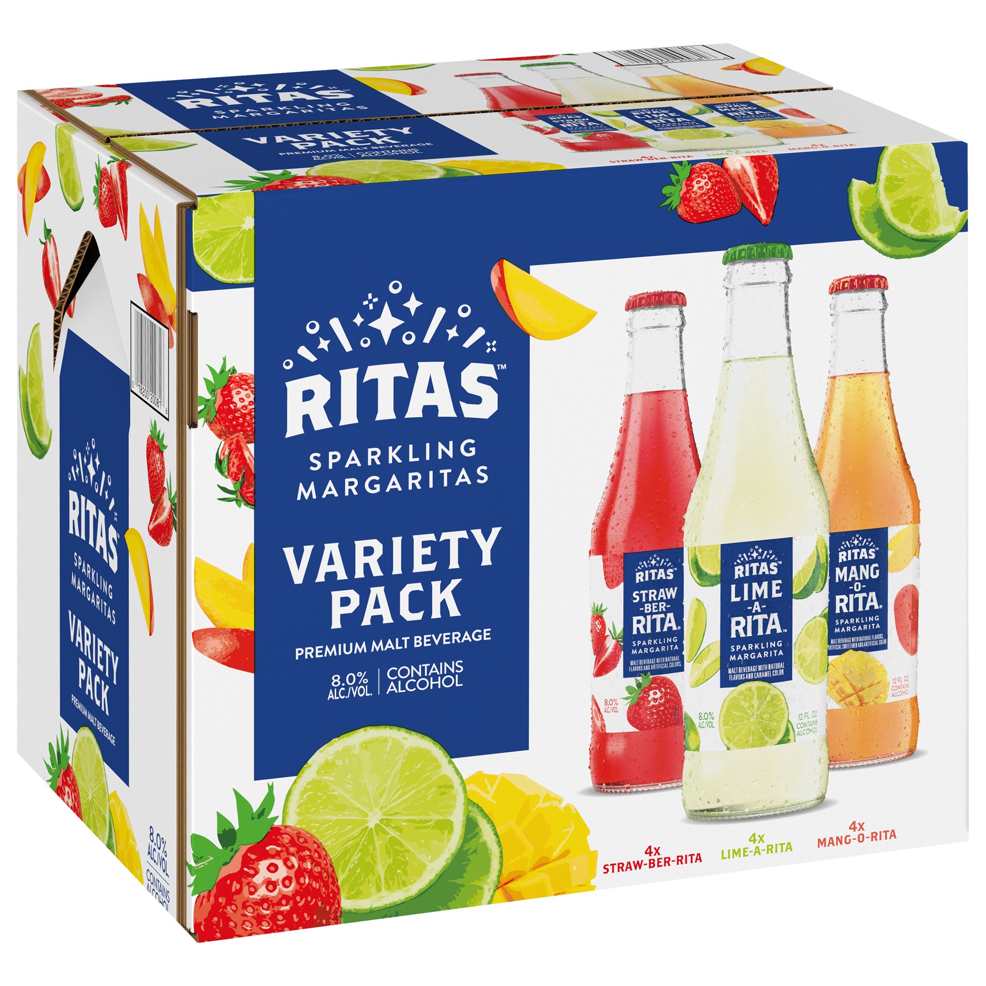 slide 1 of 9, RITAS Margs Sparkling Margaritas Variety Pack, 12 Pack, 12 FL OZ Bottles, 12 ct