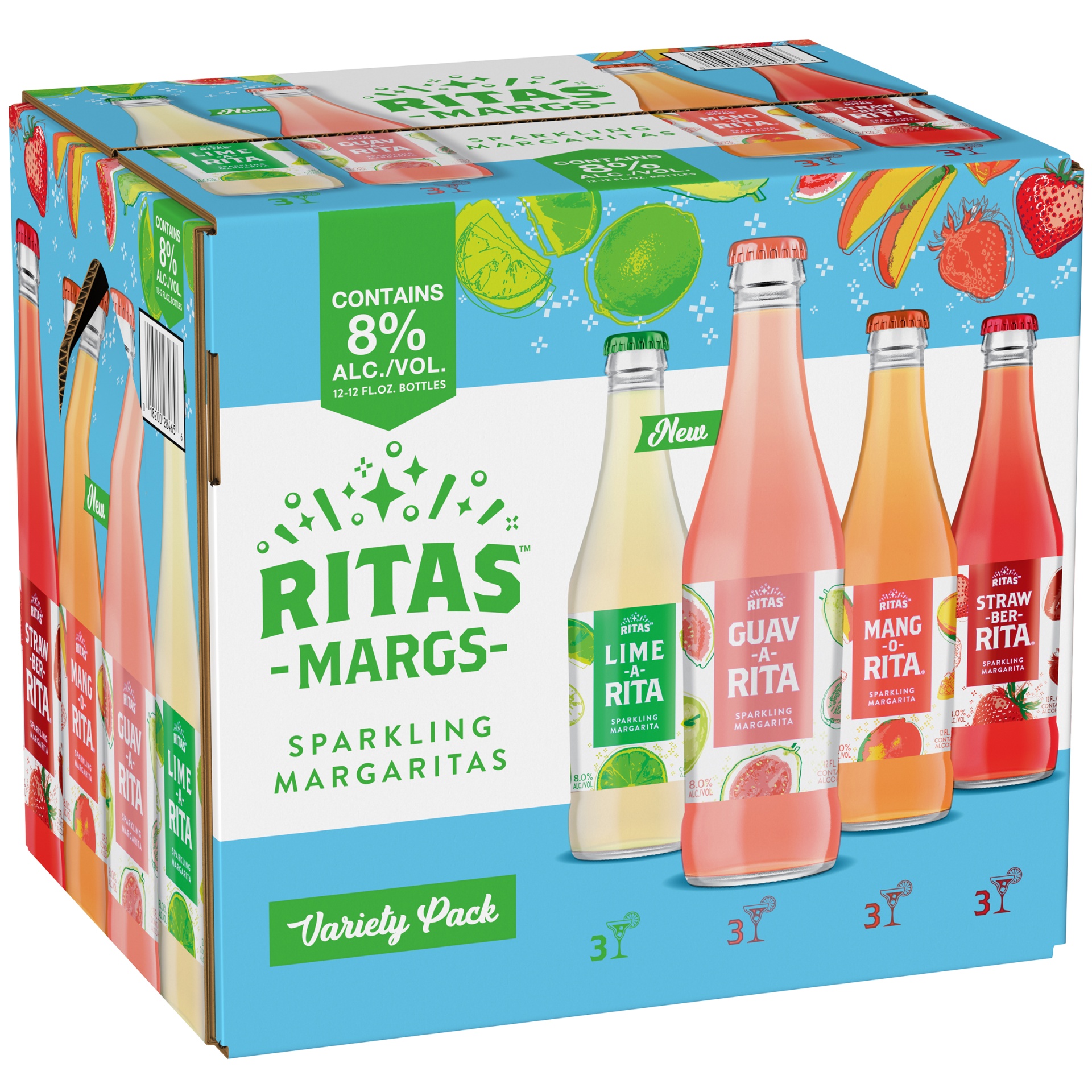 slide 1 of 1, Ritas Margs Sparkling Margaritas Variety Pack, 144 oz
