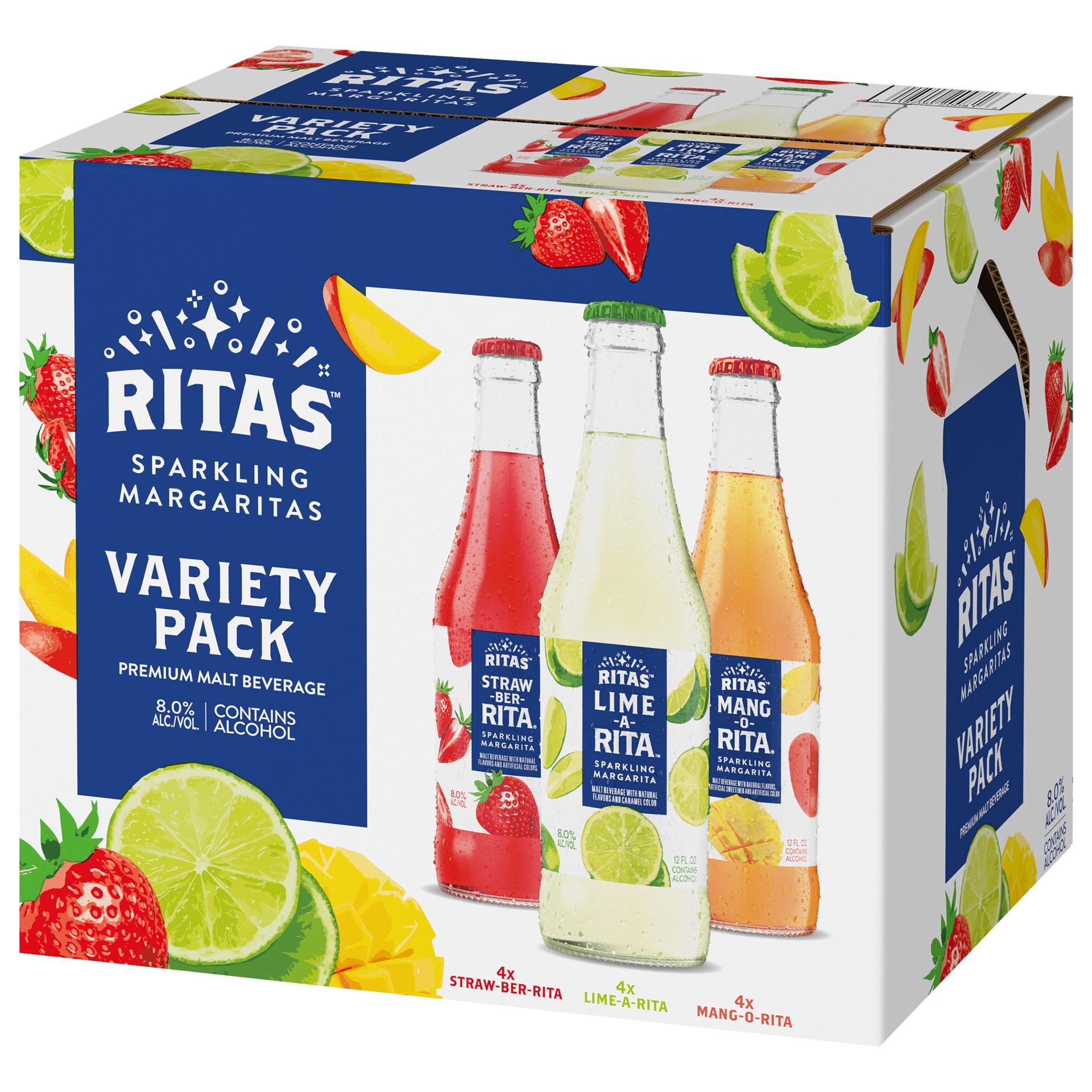 slide 9 of 9, RITAS Margs Sparkling Margaritas Variety Pack, 12 Pack, 12 FL OZ Bottles, 12 ct