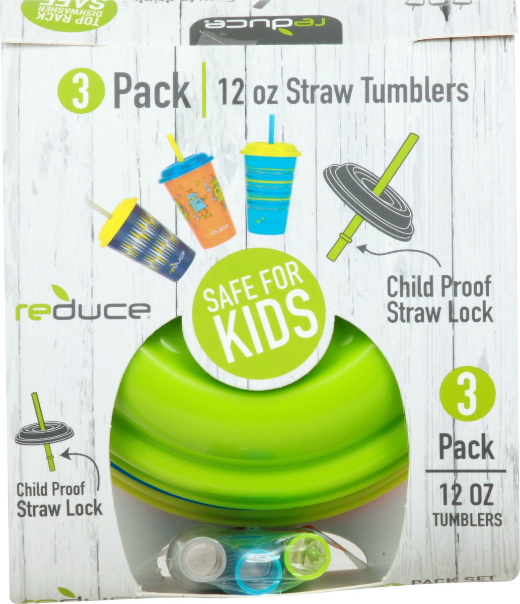 slide 3 of 11, Reduce Straw Tumblers, 12 Ounce, 3 Pack Set, 3 Each, 12 oz