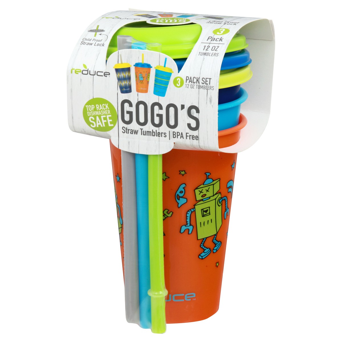 slide 6 of 11, Reduce Straw Tumblers, 12 Ounce, 3 Pack Set, 3 Each, 12 oz