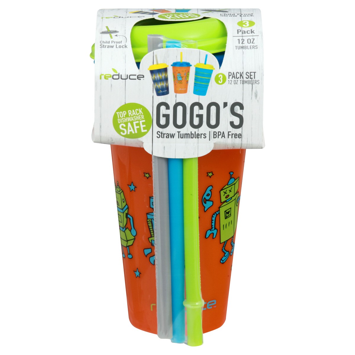 slide 10 of 11, Reduce Straw Tumblers, 12 Ounce, 3 Pack Set, 3 Each, 12 oz