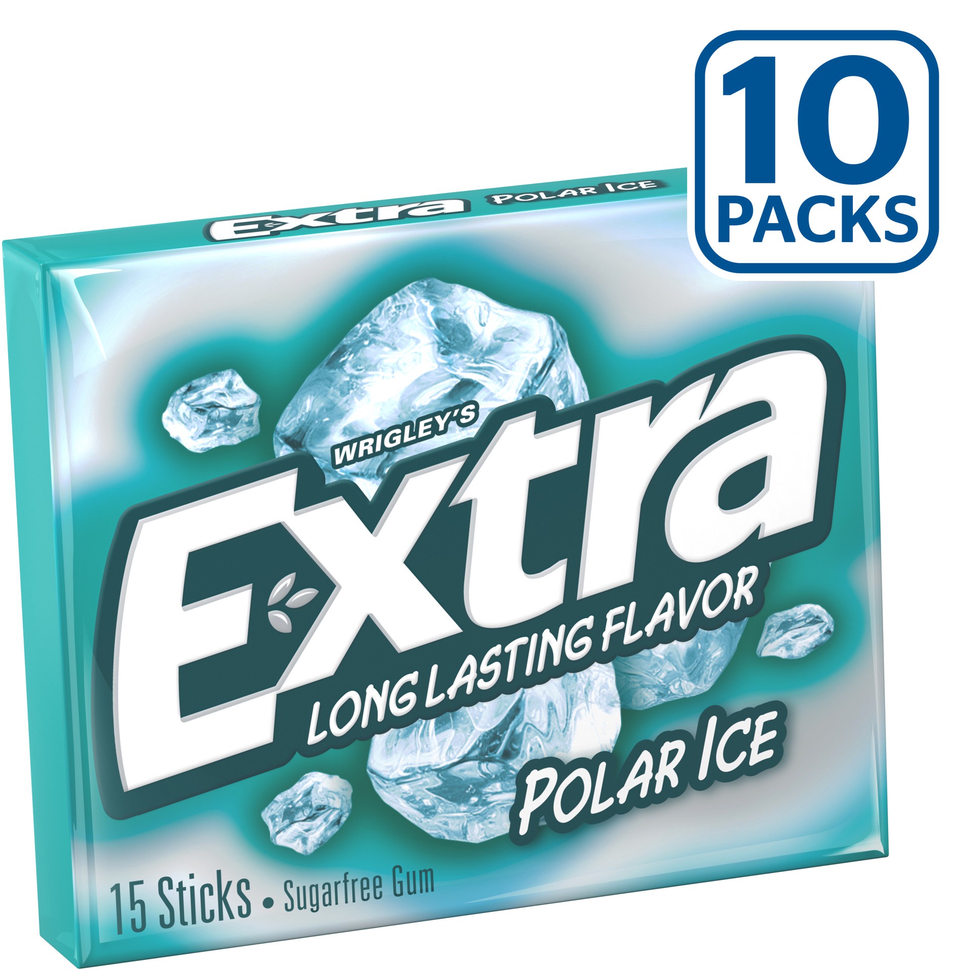 slide 6 of 7, EXTRA Polar Ice Sugar Free Chewing Gum Slim Packs, 10 Pack Bulk Packs, 150 pc