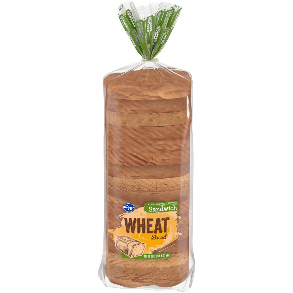 slide 1 of 4, Kroger Soft Wheat Sandwich Bread, 20 oz
