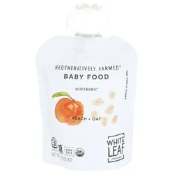White Leaf Provisions Organic Peach & Oat Baby Food