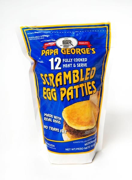 slide 1 of 1, Papa Georges Scrambled Egg Patties, 18 oz