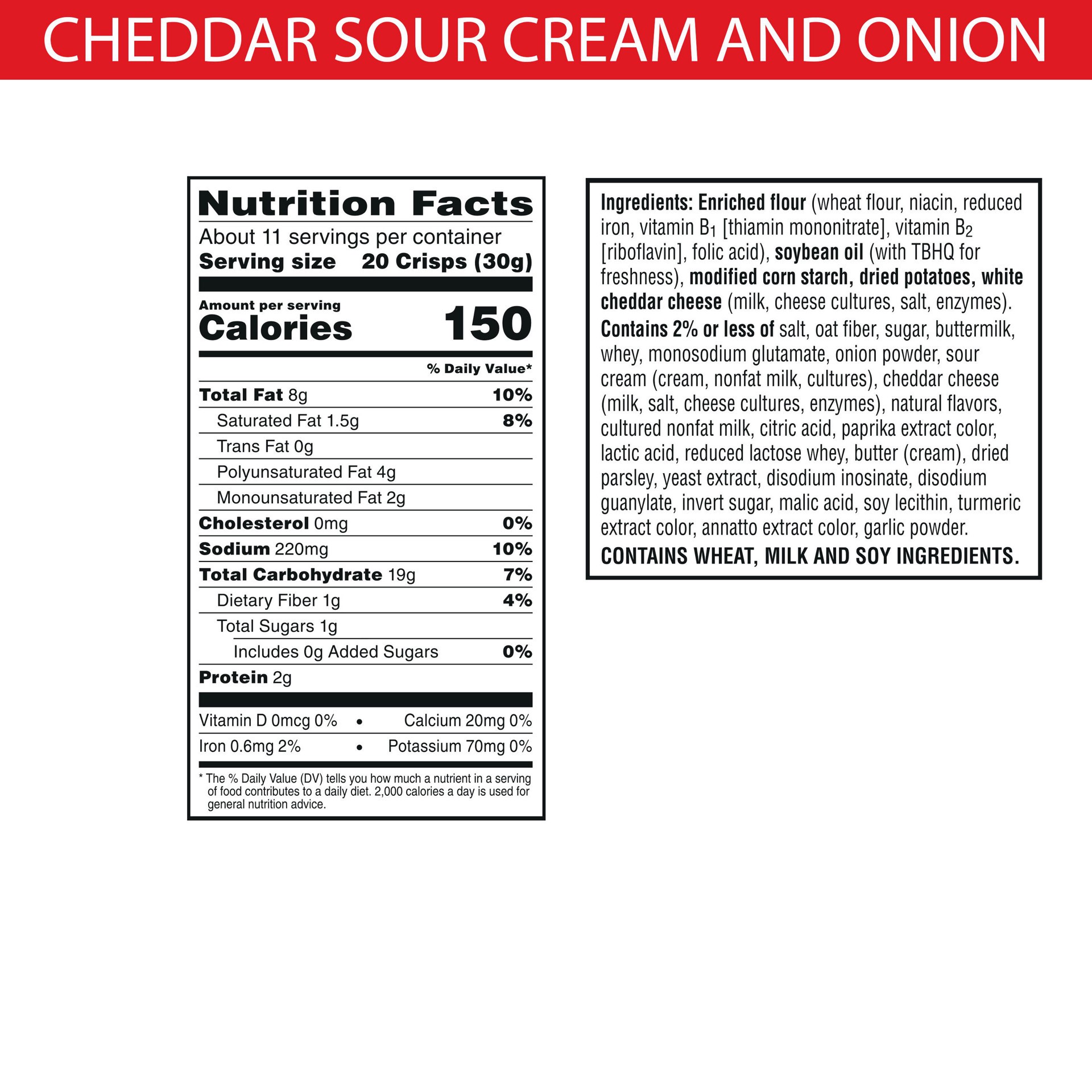 slide 3 of 5, Cheez-It Snap'd Cheese Cracker Chips, Thin Crisps, Lunch Snacks, Cheddar Sour Cream Onion, 12oz Bag, 1 Bag, 12 oz