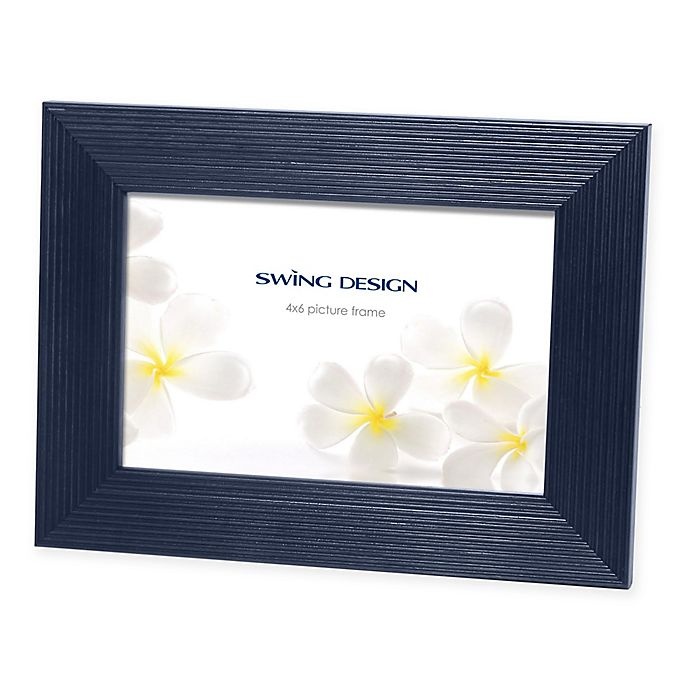 slide 1 of 1, Swing Design Linia Wood Picture Frame - Navy, 4 in x 6 in