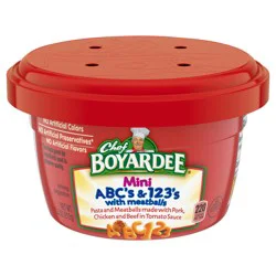 Chef Boyardee Mini-Bites ABC's & 123's Pasta with Meatballs, 7.5 Oz.