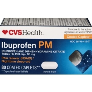 slide 1 of 1, CVS Health Ibuprofen Pm Coated Caplets, 80 ct