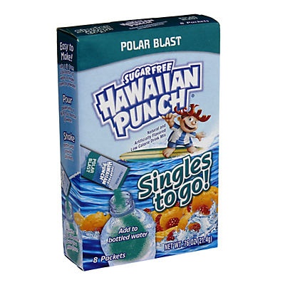 slide 1 of 1, Hawaiian Punch Singles to Go! Sugar-Free Polar Blast Drink Mix, 8 ct