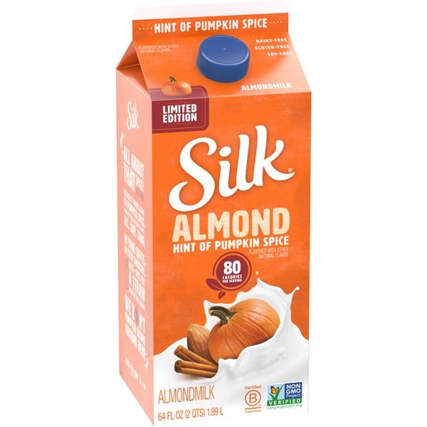 slide 1 of 1, Silk Almond Hint Of Pumpkin Spice Almondmilk, 64 fl oz