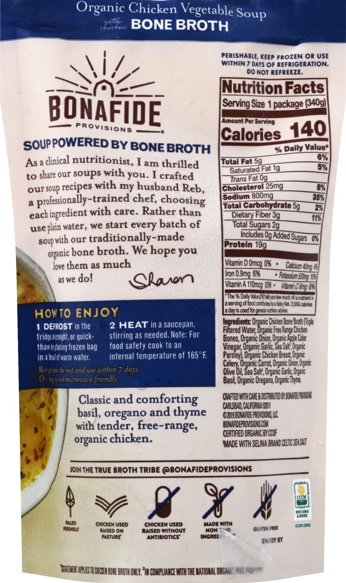 slide 7 of 9, Bonafide Provisions Organic Chicken Veg Soup, 12 oz