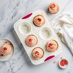 Trudeau Confetti Fuchsia Jumbo Silicone Muffin Pan 6 Count