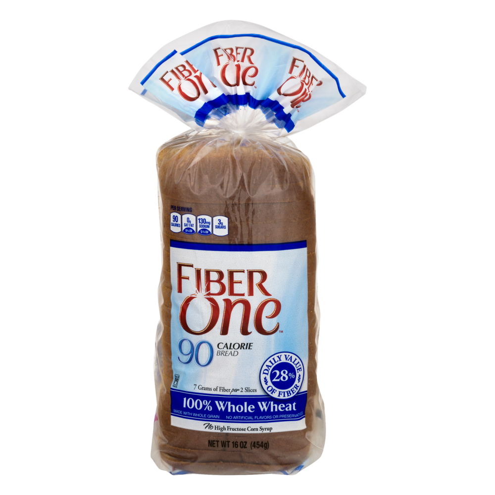 slide 1 of 1, Fiber One Bread - Whole Wheat, 16 oz