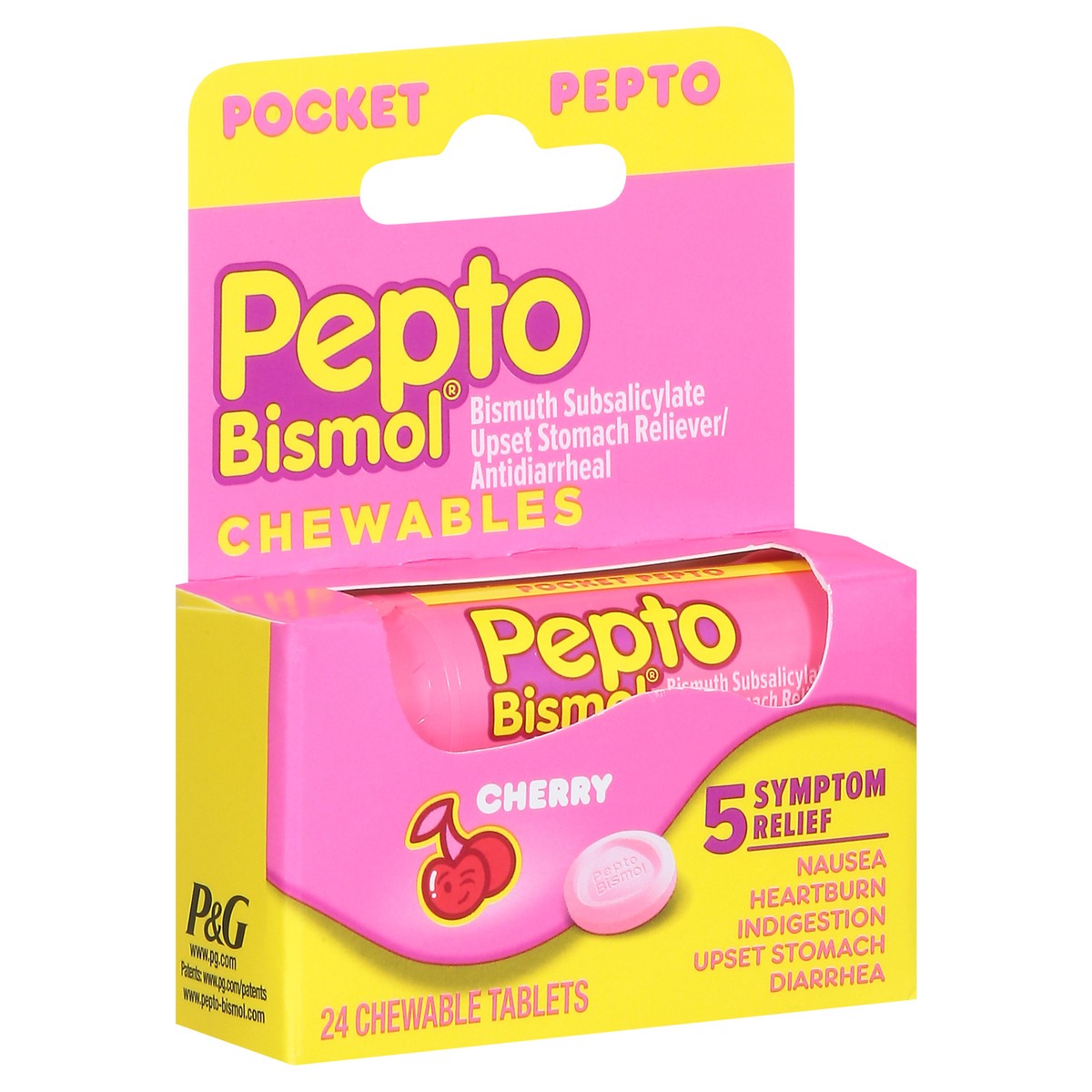 slide 2 of 9, Pepto-Bismol Pepto Bismol Cherry Chewable Tablet, 24 ct