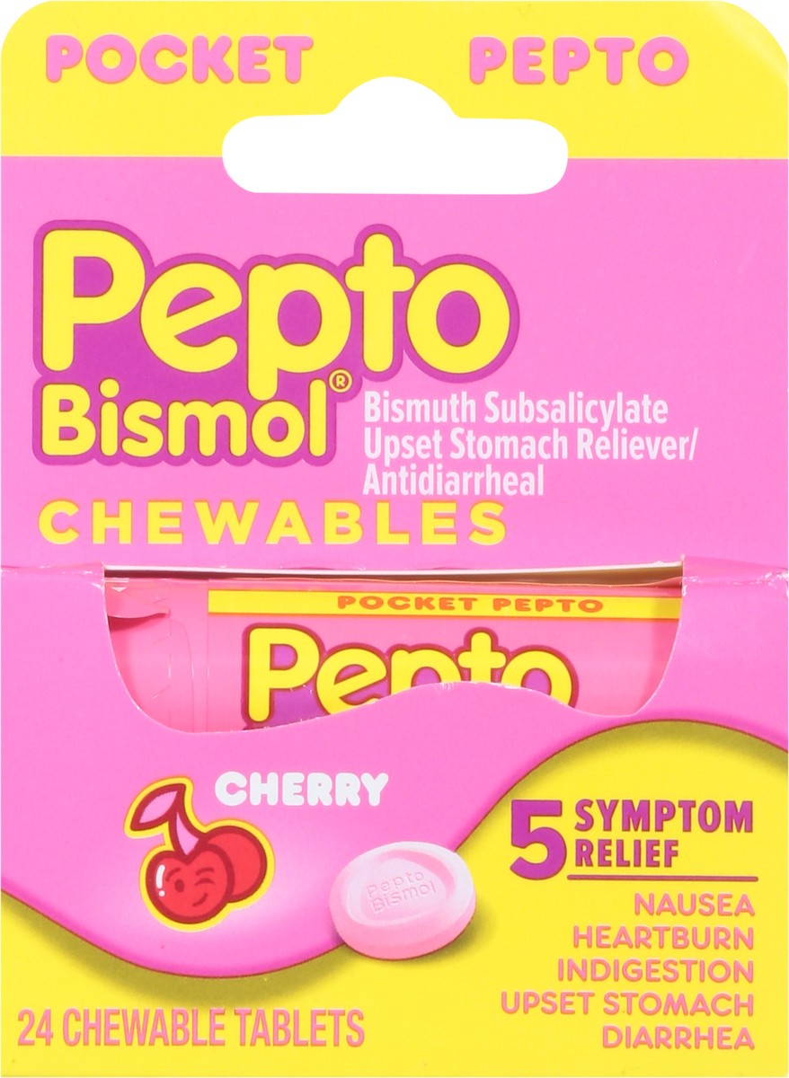 slide 9 of 9, Pepto-Bismol Pepto Bismol Cherry Chewable Tablet, 24 ct